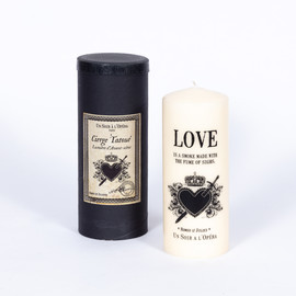 ROMEO AND JULIET - Tattooed pillar candle - Ivory