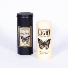 MADAMA BUTTERFLY - Tattooed pillar candle - Ivory