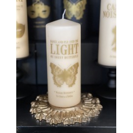 MADAMA BUTTERFLY - Tattooed pillar candle - Gold