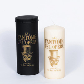 THE PHANTOM OF THE OPERA - Tattooed pillar candle - Ivory