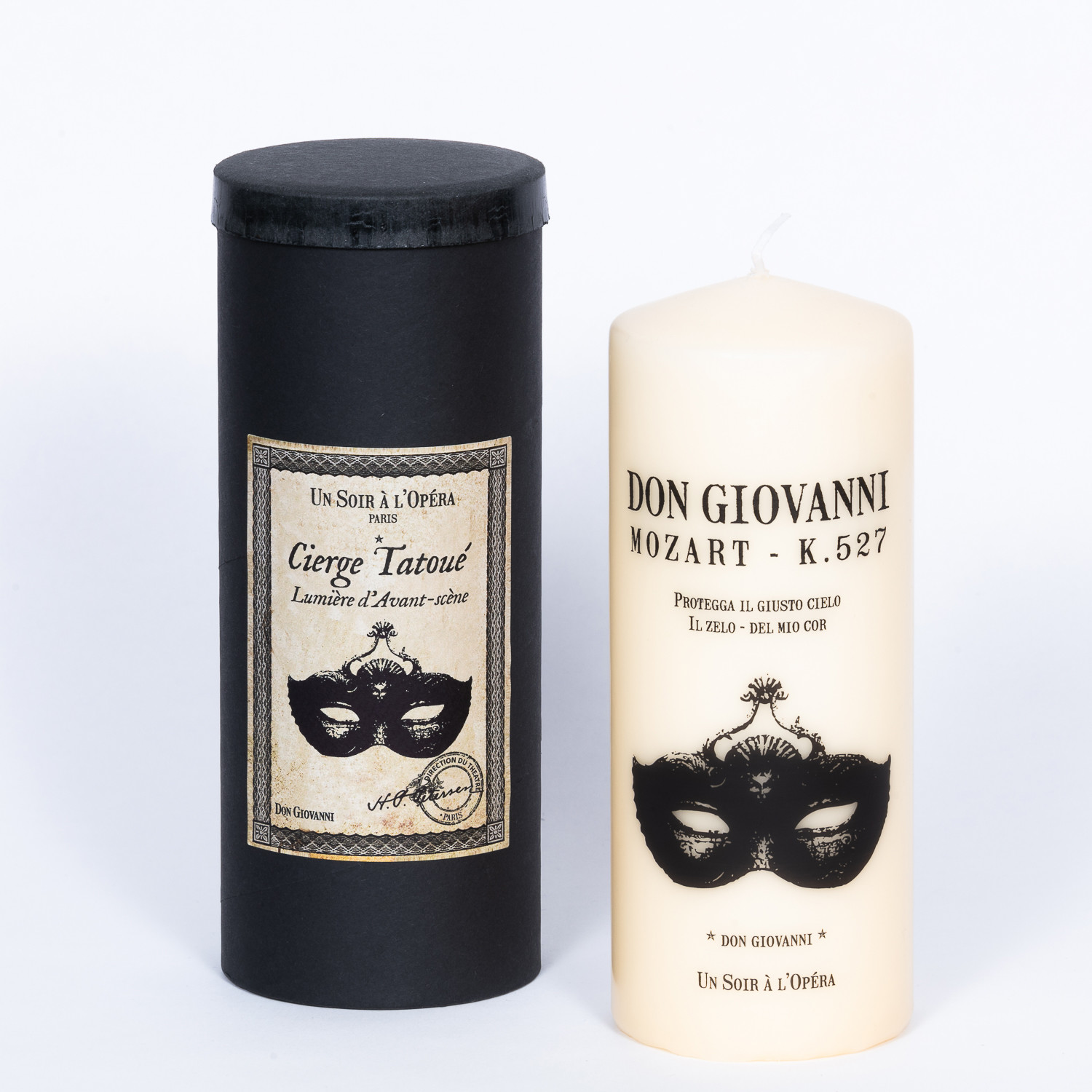 DON GIOVANNI - Tattooed pillar candle - Ivory