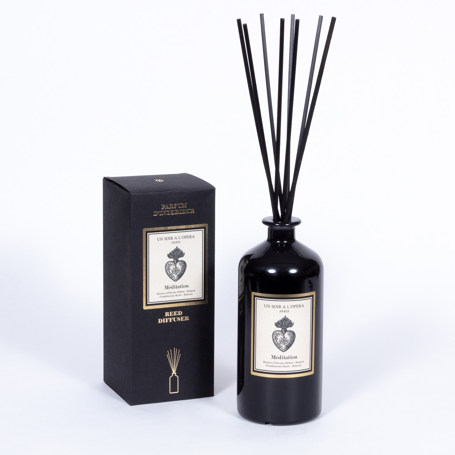 MEDITATION - Home reed diffuser 180 ML - Franckincense Resin and benjoin - 4 units minimum