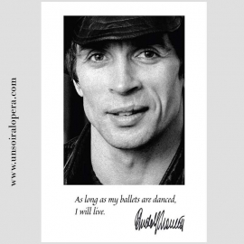  Dance quote postcard - Portrait of Rudolf Nureyev