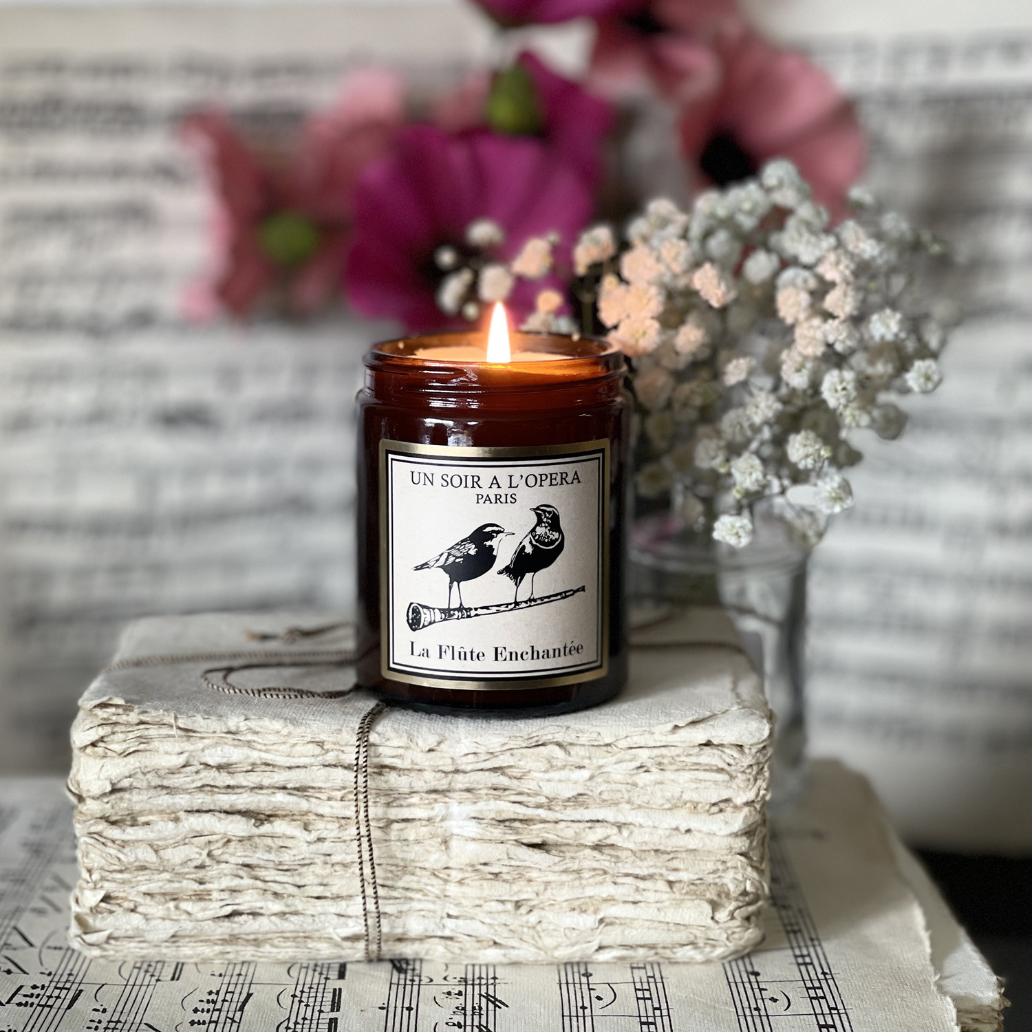 bougie pommadier ambré - La flute enchantée - 140 g