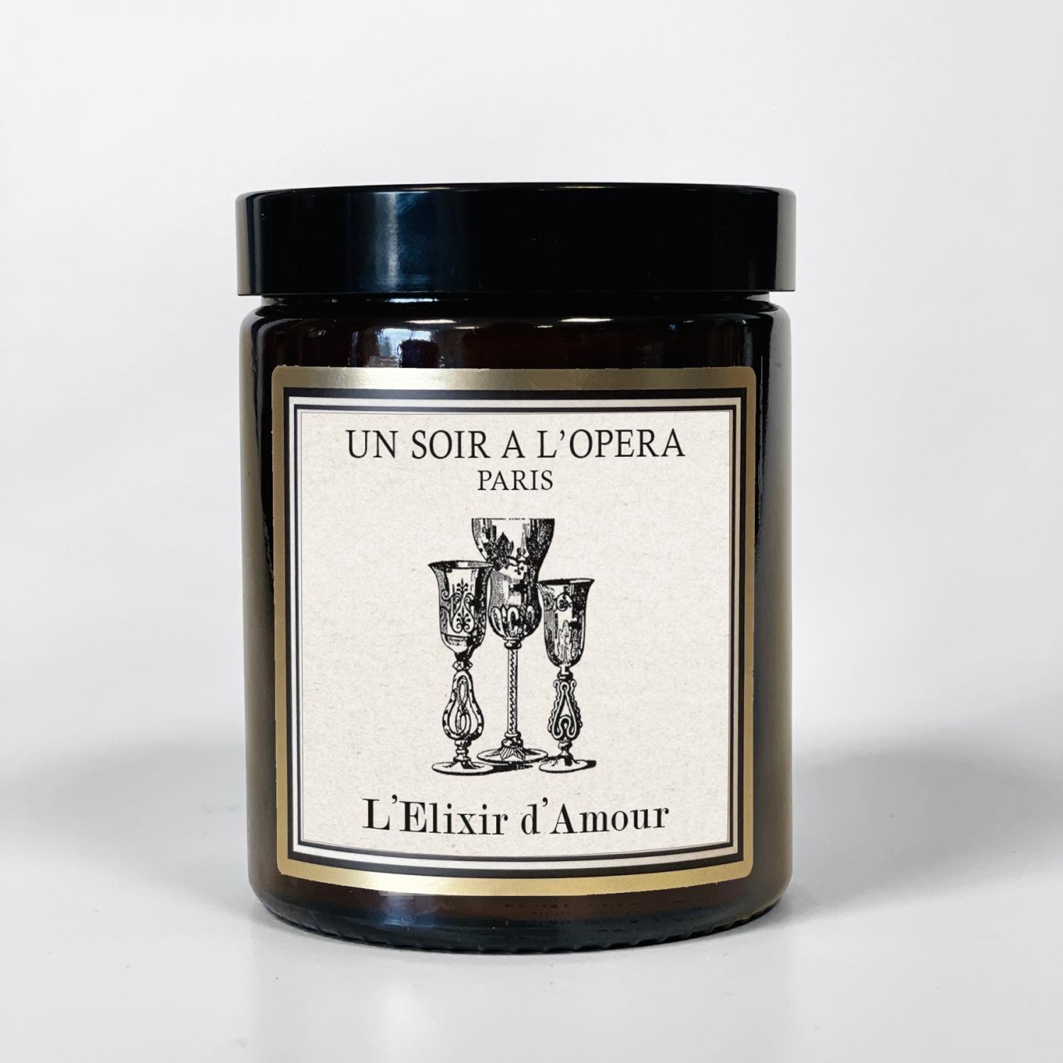 L'ELIXIR D'AMOUR - Bougie 180 GR verre blanc - Thé noir et épices - 6 minimum