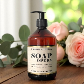 Gel lavant corps et mains - Rose et eucalyptus - Soap Opera 490 ML
