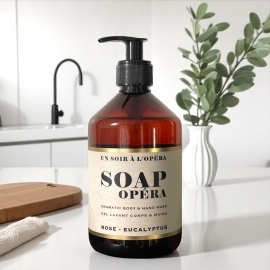 Gel lavant corps et mains - Rose et eucalyptus - Soap Opera 490 ML
